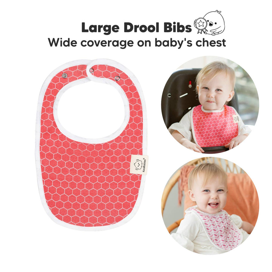 8 Pack Organic Cotton Drool Bibs - Blush