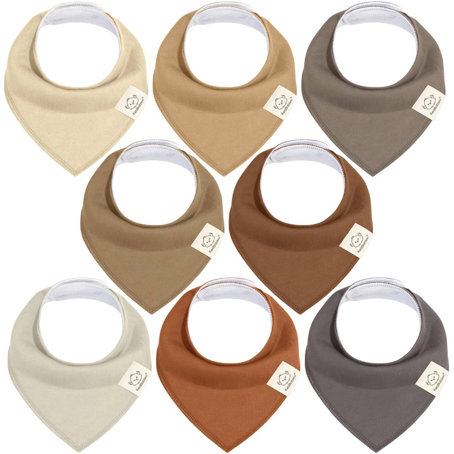 8 Pack Organic Cotton Bandana Bibs - Terracotta