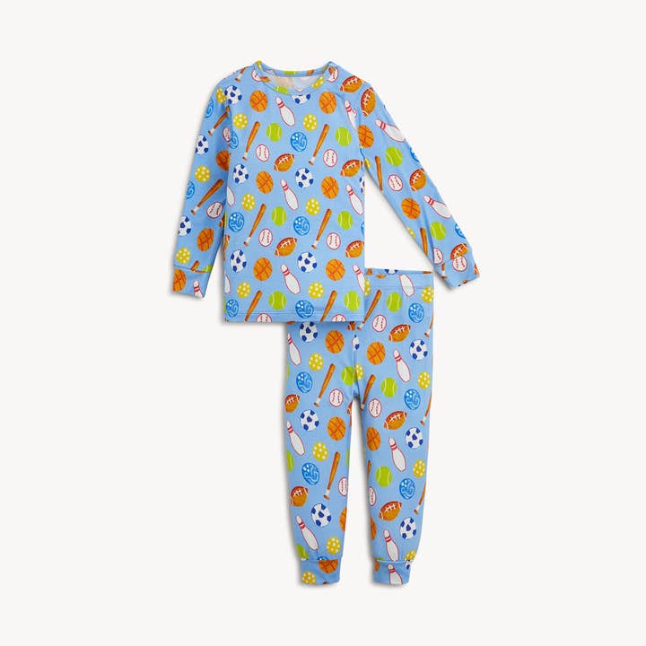 Modal Magnetic Long Sleeve Toddler Pajamas - All Over Sports