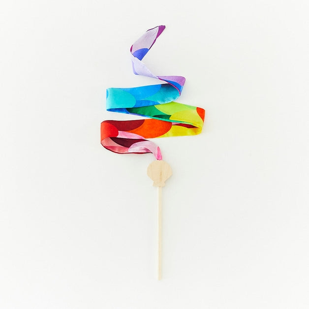 Mini Streamers - Silk & Wood Wand - Various Colors