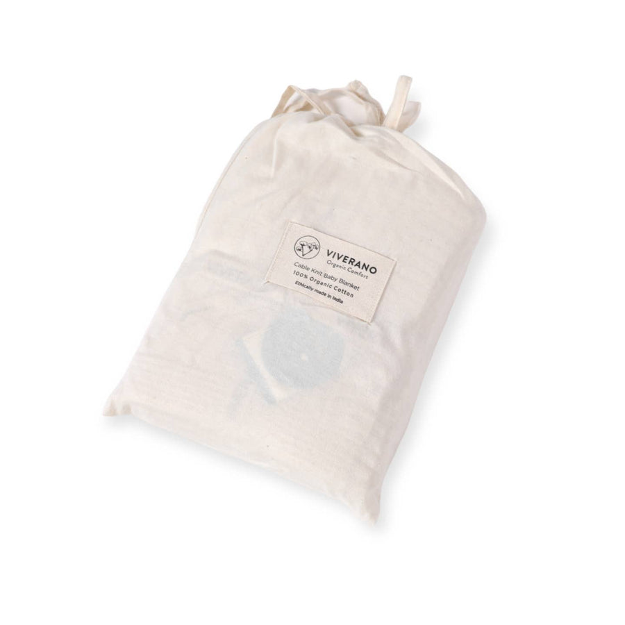 Organic Cotton Mini Cable Knit Blanket