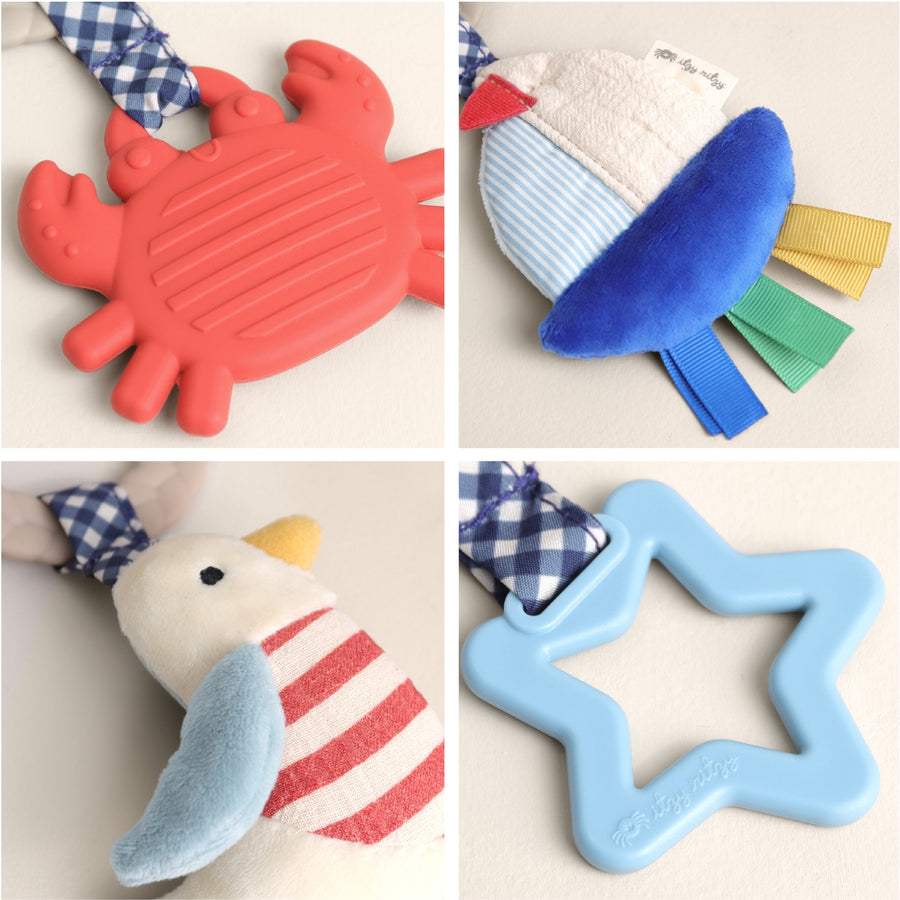 Bitzy Busy Ring™ Teething Activity Toy - Nautical