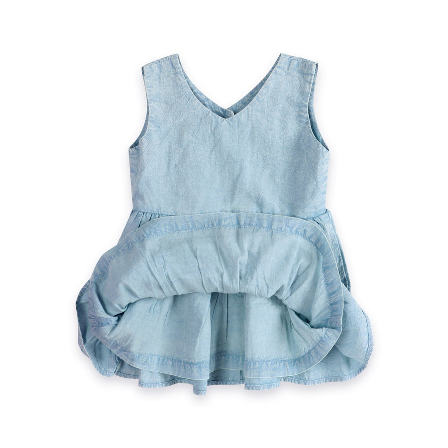 River Soft Denim Washed Baby Dress + Bloomer