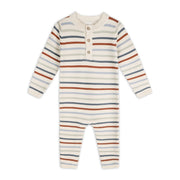 Multicolor Stripe Chunky Sweater Knit Baby Jumpsuit