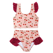 Girls Flutter Bikini Swimsuit - Very Cherry