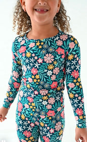 Two Piece Pajama Set - Navy Floral - Maren
