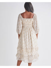 Daisy Romantic Cream Print Maternity Dress