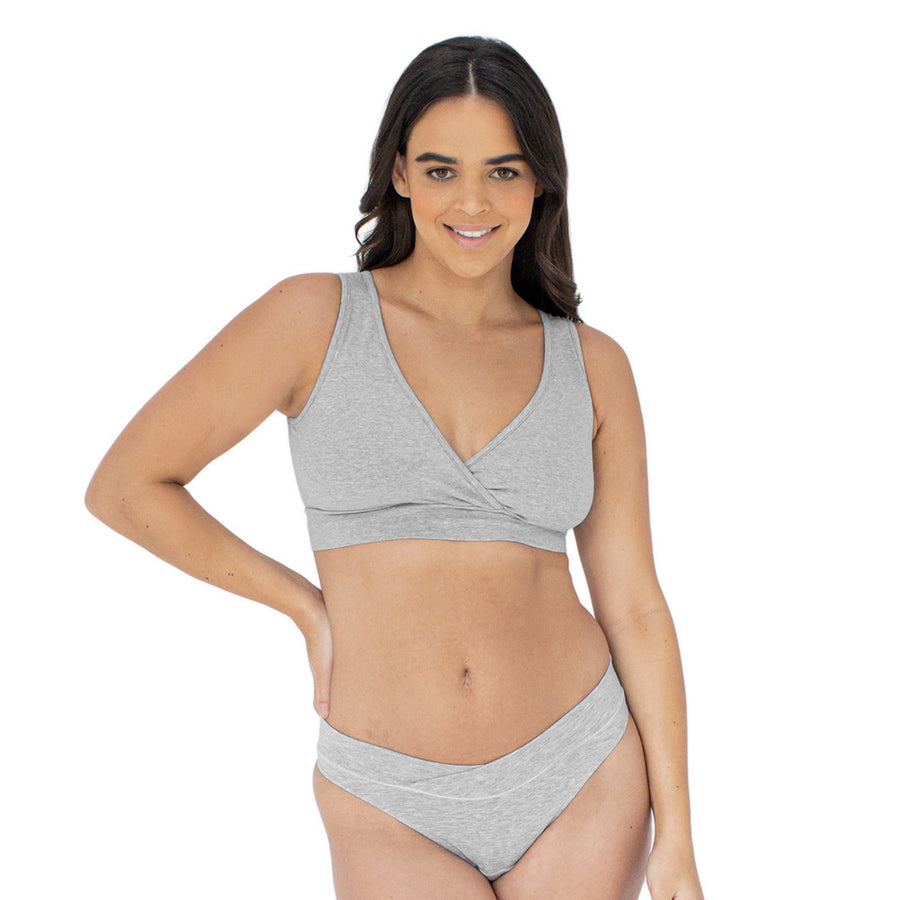 French Terry Racerback Nursing & Maternity Sleep Bra - Grey Heather