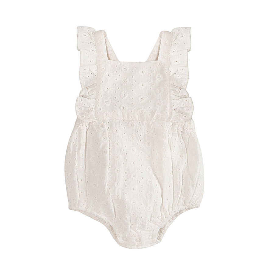 Alaina Schiffli Baby Romper and Headband