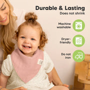 8 Pack Lumi Organic Cotton Muslin Bandana Bibs - Lavender