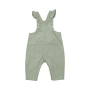 Ruffle Overalls - Cord Desert Sage