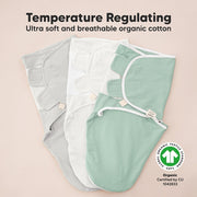 SOOTHE Zippy Swaddle Wraps - 3-Pack (Sage)