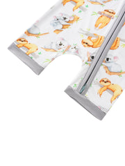 PoshTOT Sloth Bamboo Baby Shorty Zippy Romper