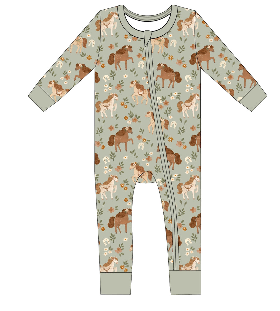 Bamboo Convertible Footie - Horsin' Around