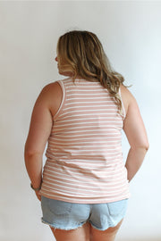 Invisible Zip Breastfeeding Tank - Blush & White