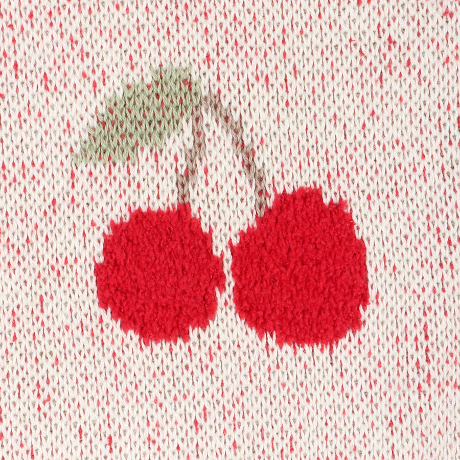 Organic Baby Blanket + Ring Rattle Toy Gift Set - Cherry