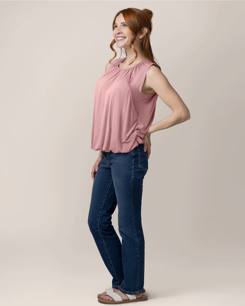 Piper Bubble Hem Nursing Tank - Light Mauve