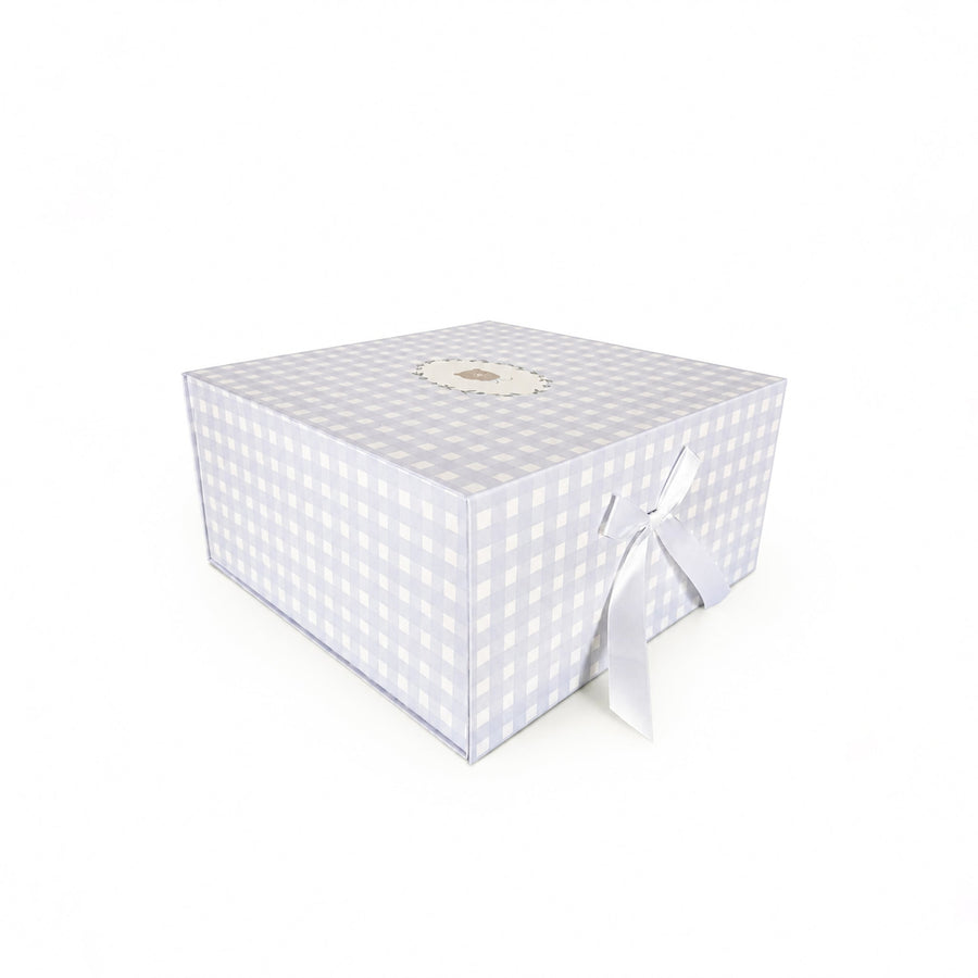Gift Box - Blue Gingham Bear