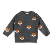 Fox Jacquard Knit Baby Pullover Sweater