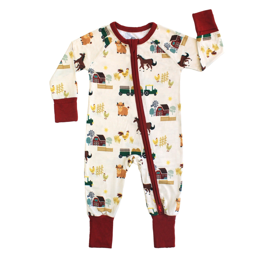 Bamboo Baby Convertible Romper - On the Farm