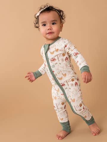 Bamboo Convertible Romper - On the Farm