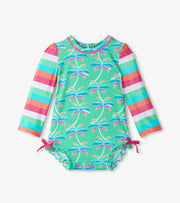 Rainbow Palm Baby Rashguard Swimsuit