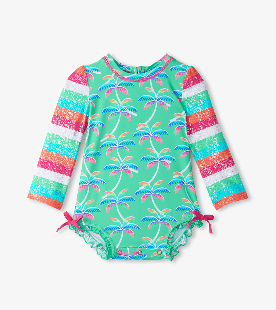 Rainbow Palm Baby Rashguard Swimsuit