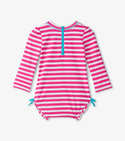 Candy Stripes Rashguard Swimsuit