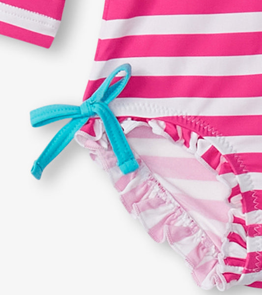 Candy Stripes Rashguard Swimsuit