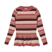 Knit Tunic - Dusty Rose/Tawny Port Stripe