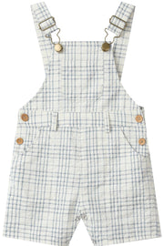 Galleon Woven Overalls - Chambray/Cream Plaid