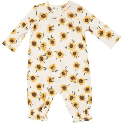Ribbed Romper - Baby Sunflowers