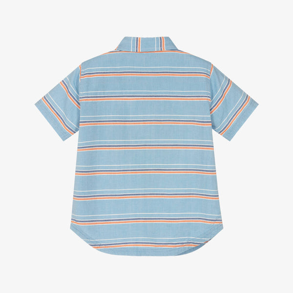 Oxford Cotton Shirt - Blue Summer Stripe