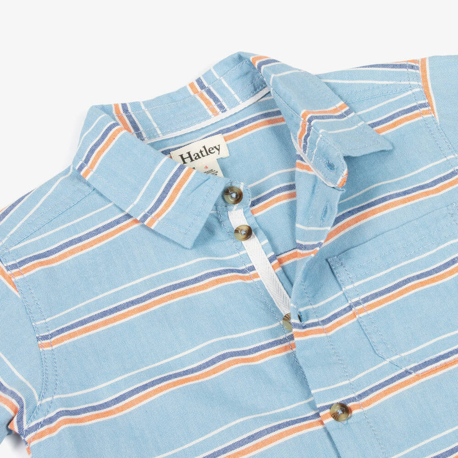 Oxford Cotton Shirt - Blue Summer Stripe