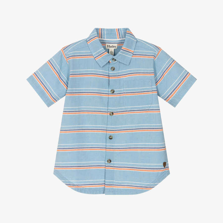 Oxford Cotton Shirt - Blue Summer Stripe