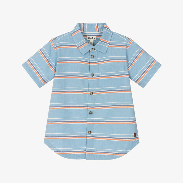 Oxford Cotton Shirt - Blue Summer Stripe