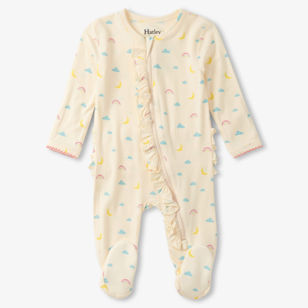 Bamboo Ruffled Footie - Lucky Charms