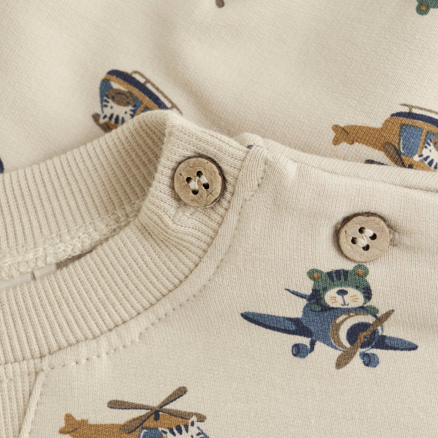 Pull Over Long Sleeve Sweatshirt - Helicopters