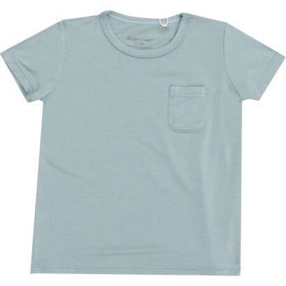 Crew Neck Tee and Pocket - Gray Mist
