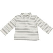 Ribbed Long Sleeve Polo Shirt - Stripe Desert Sage