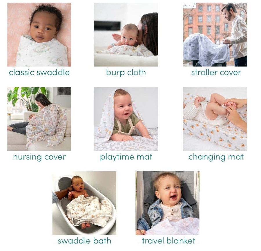 Organic Cotton Muslin Swaddles (4 Pack) - New York City