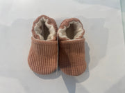 Organic Cotton Knit Slippers -  Rosewood Waffle Weave