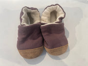 Organic Cotton Knit Slippers -  Ribbed Lilac