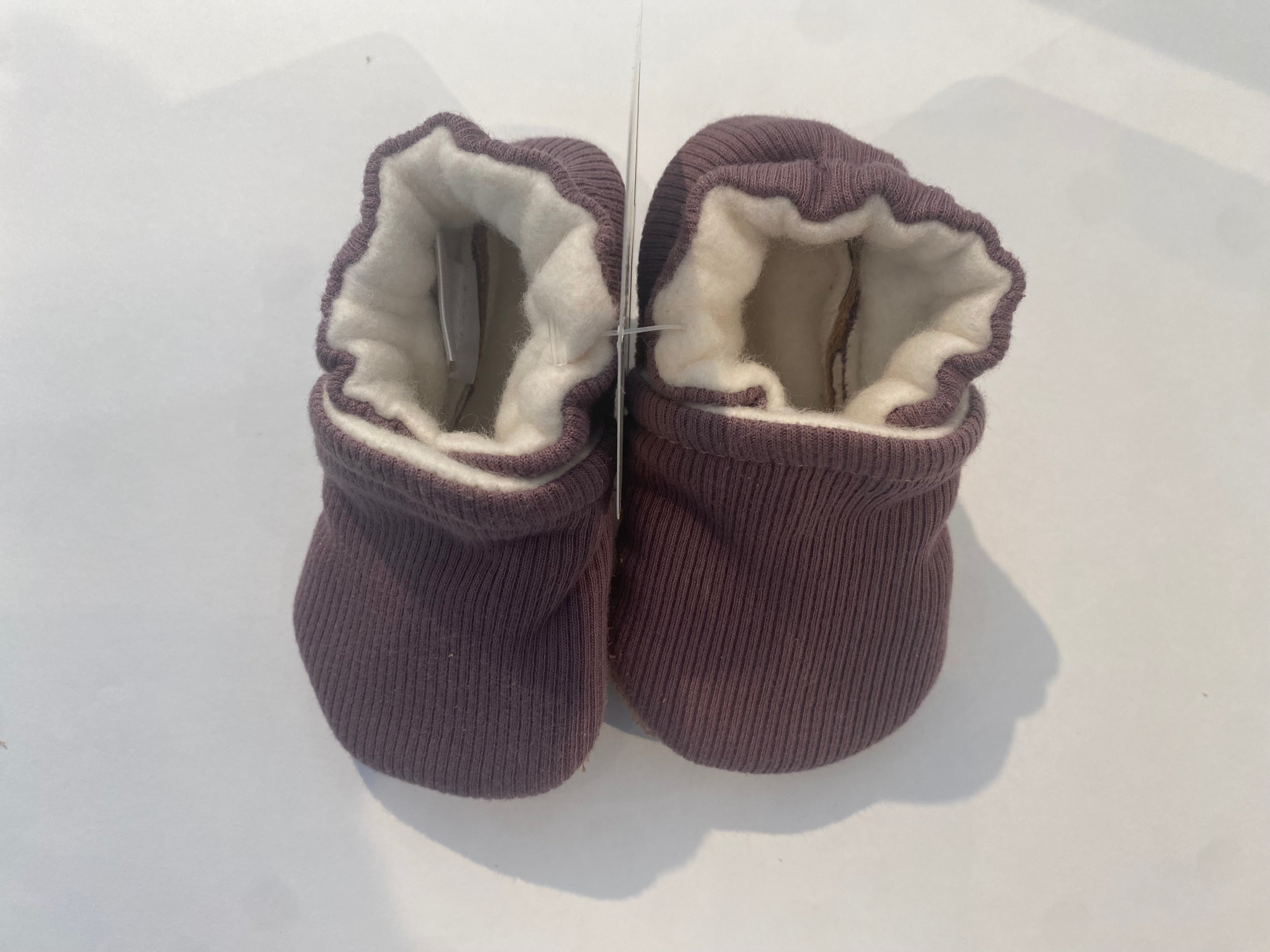 Organic Cotton Knit Slippers -  Ribbed Lilac
