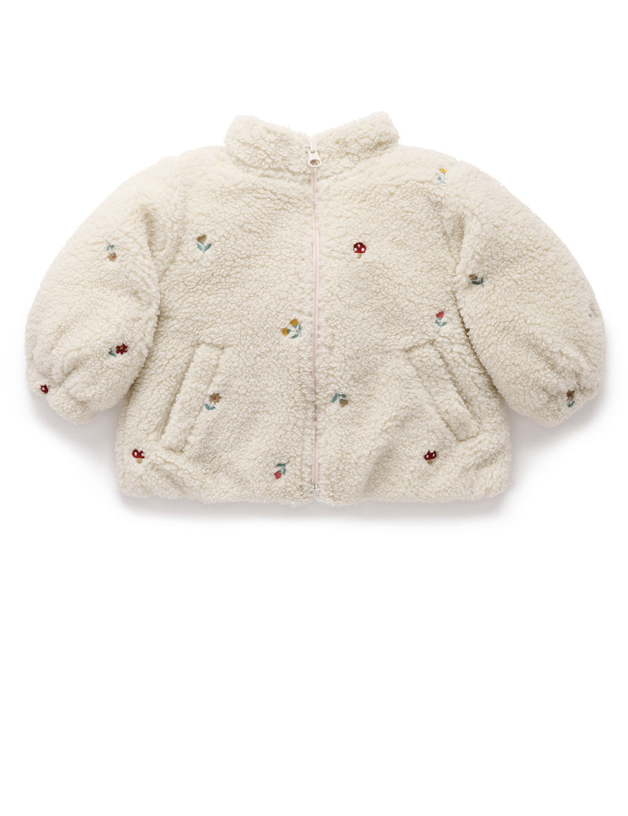 Organic Cotton Fluffy Embroidered Jacket