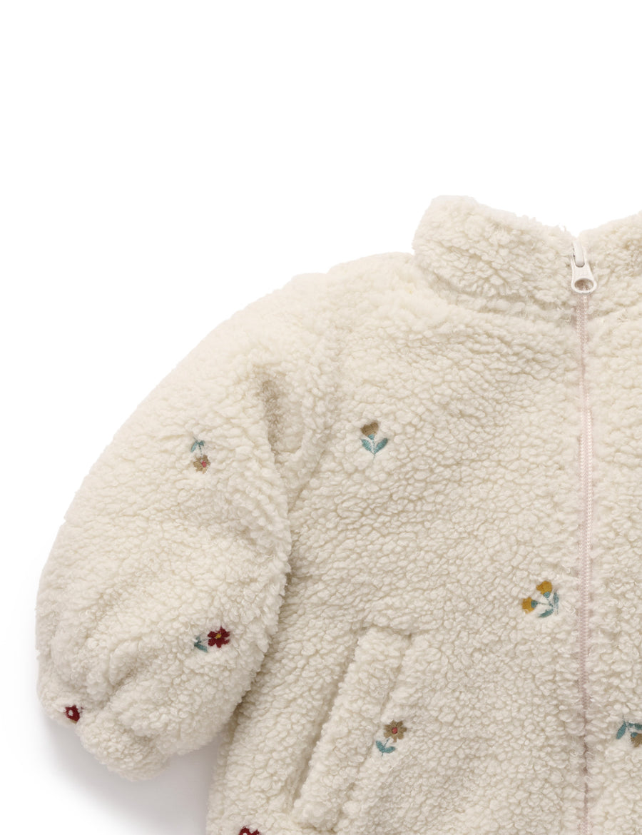 Organic Cotton Fluffy Embroidered Jacket