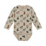 Long Sleeve Bodysuit - Oxford Tan Jungle