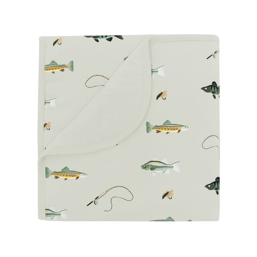 Printed Bamboo Baby Blanket - Fishing