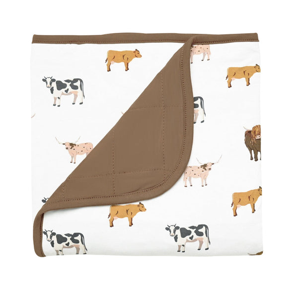 Printed Bamboo Baby Blanket - Moo