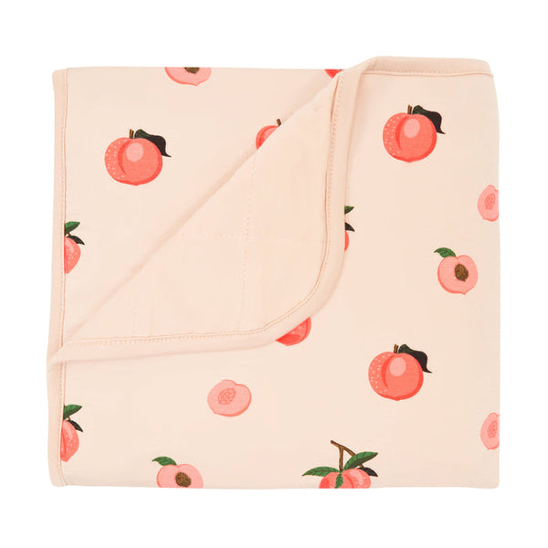 Printed Bamboo Baby Blanket - Peach